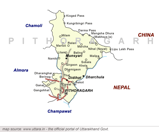 Pithoragarh Map