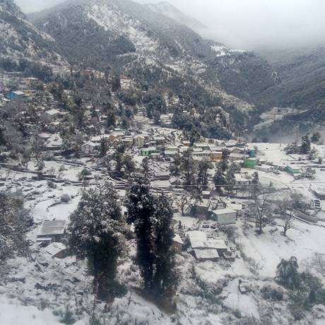 Sari Village during Snowfall in Winters