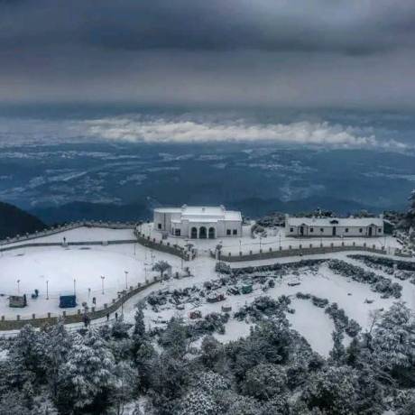 George Everest House after snowfall in winters