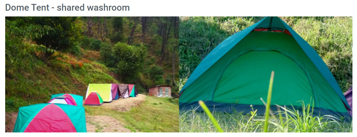 budget dome tent camping in Nainital