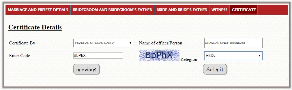 Online marriage registration of Uttarakhand