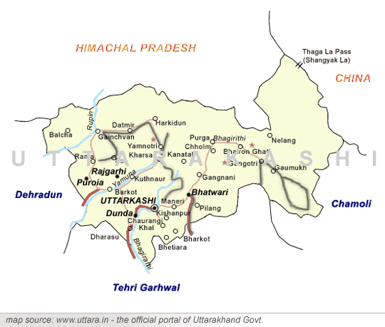 Uttarkashi Map