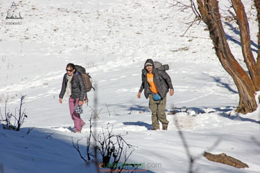 Trekkers during winter trek