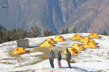 Tents at Kedarkantha Basecamp