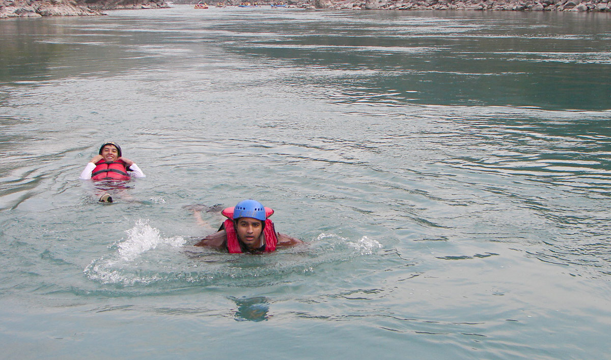 Body Surfing in the Ganges during Rafting