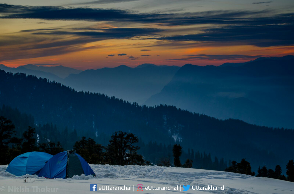 Snow camping during Kedarkantha trekking
