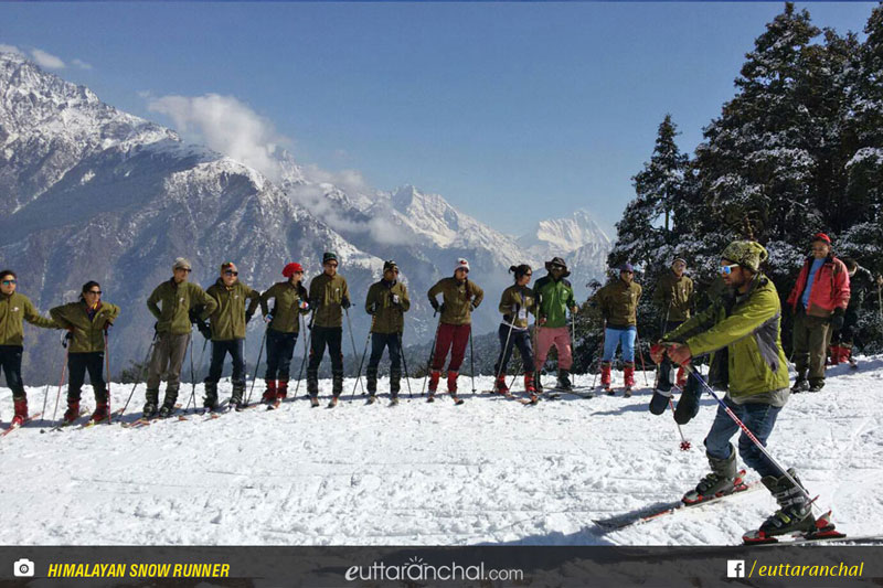 skiing in auli during winters
