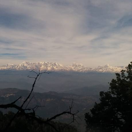 view of himalyas from zero point, Binsar