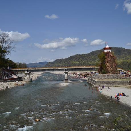 Famous Garjiya Devi Temple located in Ramanagar, Nainital. This Temple is located over a large rock in the Koshi river.