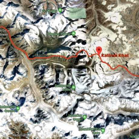 Kalindi Khal Location and Trek Route