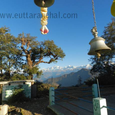 View of Snow Capped Himalayan Peaks from village