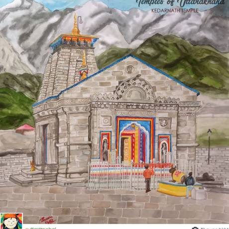 Kedarnath Temple Painting