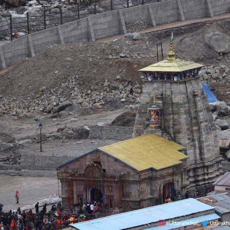 Distant view of Kedarnath temple premises. May 2019.