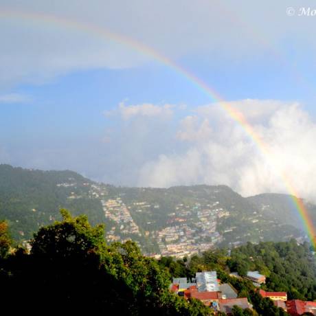 Two rainbows over Nainital Town.