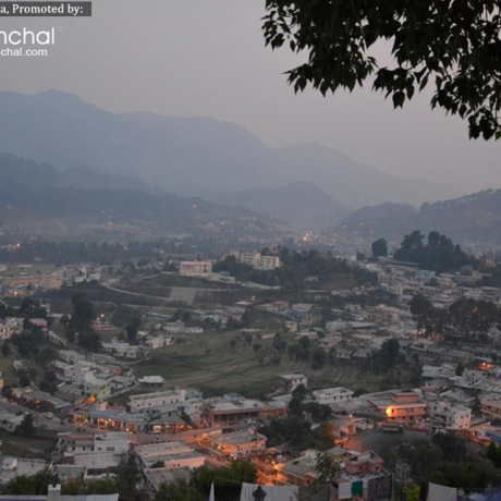 Evening view of Pithoragarh City.
