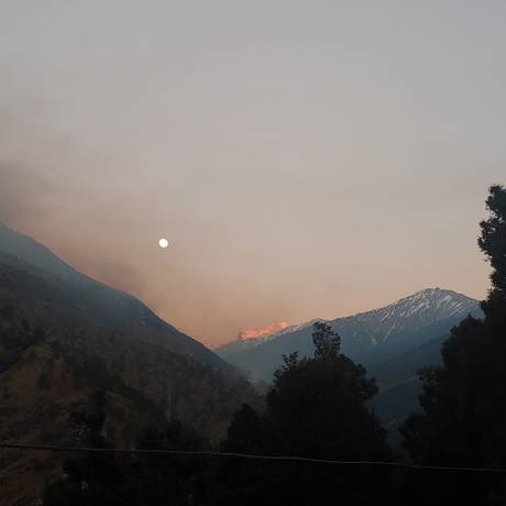 Sunset view over Swargarohini peaks as seen from Sankri village