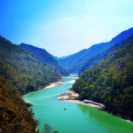 Gangra River flowing through Shivpuri, Rishikesh.